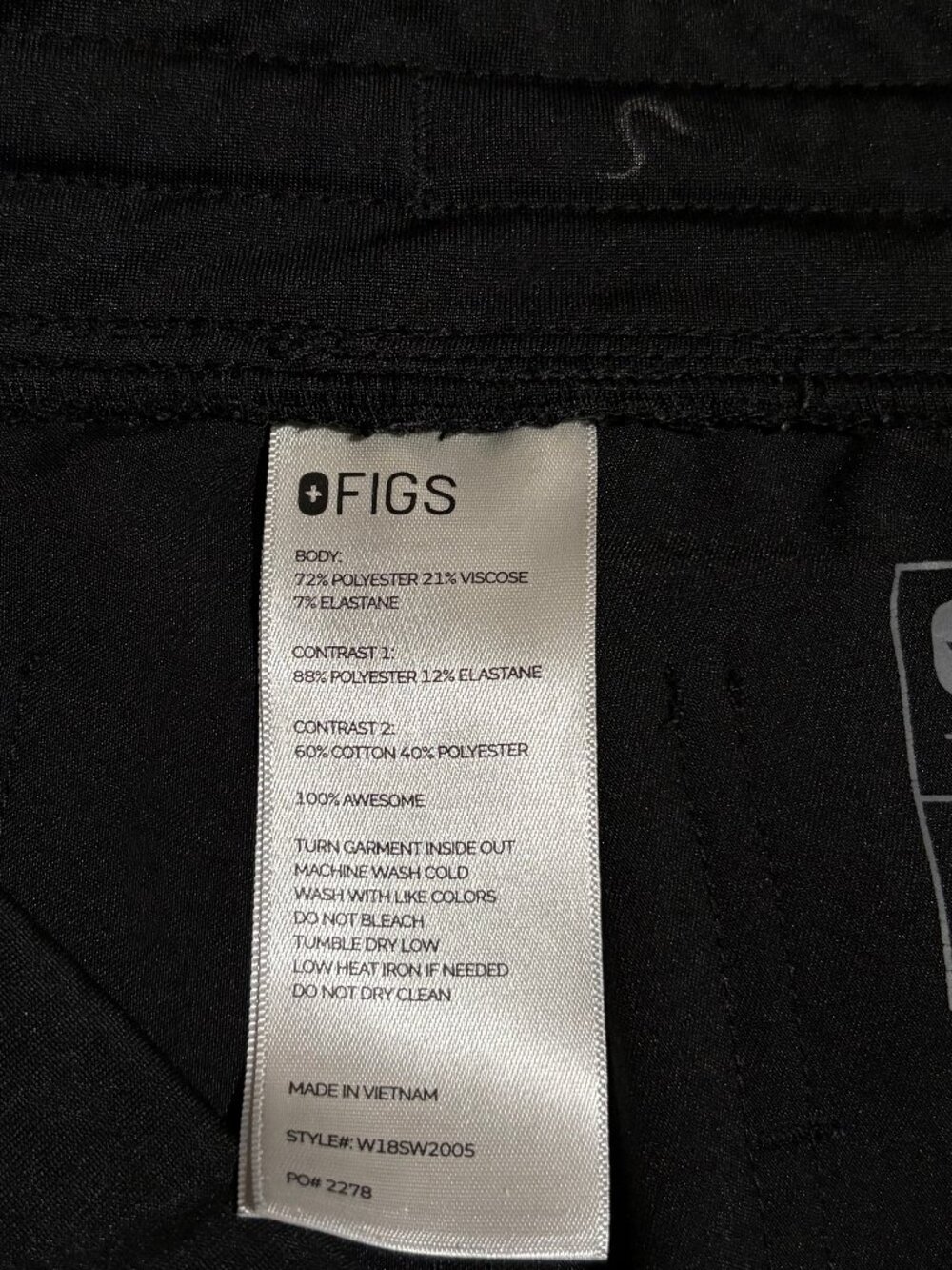 FIGS Zamora Scrub Pants Joggers Size Small Black - Picture 9 of 10